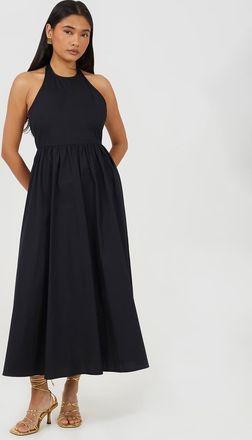 Brave Soul Vestito lungo svasato allacciato al collo nero