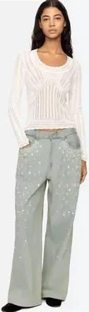 Sea New York Perlette Denim Baggy Jean In Blue