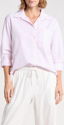 Beach Lunch Lounge Cami Stripe Shirt in Pink Lipgloss at Nordstrom, Size X-Large