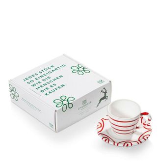 Gmundner Keramik Gmundner Keramik - Gmundner Cer&aacute;mica Roja Flameada Espresso Para Ti/2 Uds. En Caja De Regalo