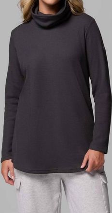 Columbia Holly Waffle Cowl Neck Pullover Sweater In Shark