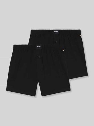 HUGO BOSS Regular Fit Boxershorts aus Baumwoll-Mix Modell 2P JERSEY BOXER in Black, Gr&ouml;&szlig;e XXL
