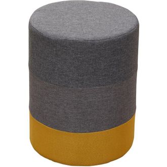 Mobili Rebecca Mobili Rebecca - Rebecca Mobili Poggiapiedi Pouf Imbottito Legno Tessuto Giallo Grigio 45x35x35