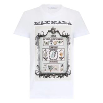 Max Mara T-Shirts, female, White, Size: S Spadino Graphic T-Shirt