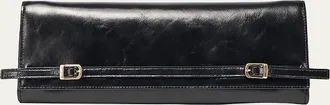 SIMKHAI River Leather East-West Moto Clutch Bag