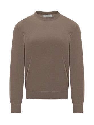 Brunello Cucinelli Brown Solid Regular Sweaters