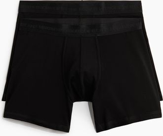 H&M 2er-Pack Halblange Trunks mit Lycra - Schwarz