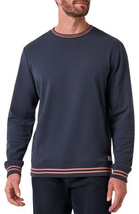 Travis Mathew Social Club Contrast Stripe Sweatshirt in Total Eclipse at Nordstrom, Size Xx-Large