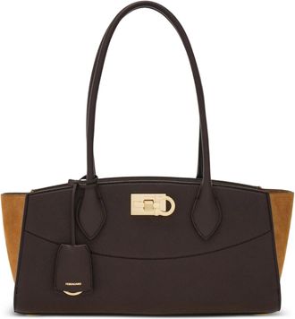 Ferragamo ST Soft EW Smooth Calf Leather Shoulder Bag