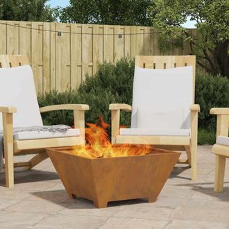 vidaXL Focolare Marrone 60 X 60 X 30 Cm Acciaio Corten - Vidaxl