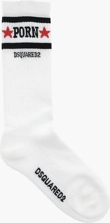 Dsquared2 ROCCO Long Mixed-Cotton Socks with Contrasting Detail size 38