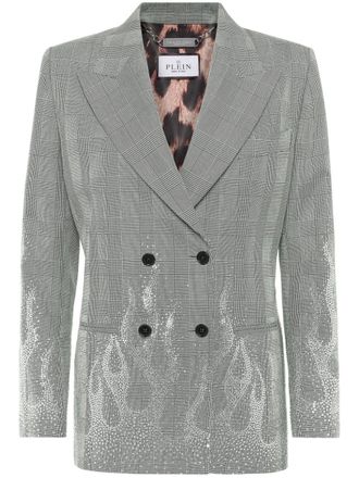 Philipp Plein Blazer met vlammenapplicatie - Zwart