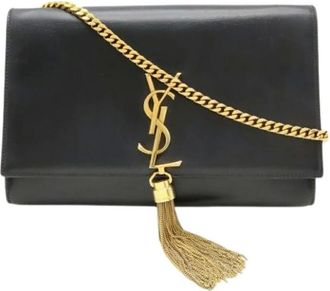 Saint Laurent Pre-owned Cross Body Bags, female, Black, Size: ONE SIZE Pre-owned Leather Shoulder Bag
