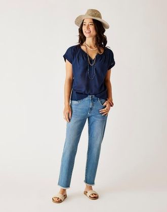 Carve Designs Austin Crop Jean in Blue Tide at Nordstrom, Size 12