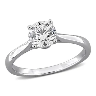 Mimi & Max Created Forever 1ct TDW Lab-Grown Diamond Engagement Ring Sterling Silver