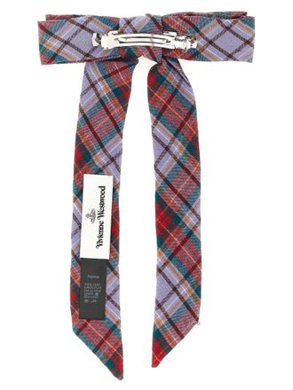 Vivienne Westwood Tartan Bow Hair Clip - Red