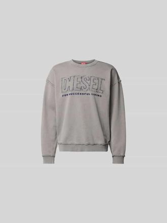 Diesel Sweatshirt mit Label-Detail in Mittelgrau, Gr&ouml;&szlig;e XL