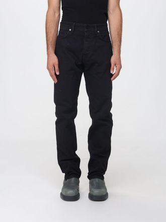 Stone Island Jeans slim fit in denim di cotone con patch logo Compass
