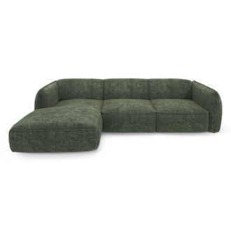Sia Home Sof&aacute; cama izquierdo terciopelo tramado verde oliva