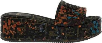 Fendi Wedges, female, Multicolor, Size: 8 US Slide con fascia larga e fondo platform