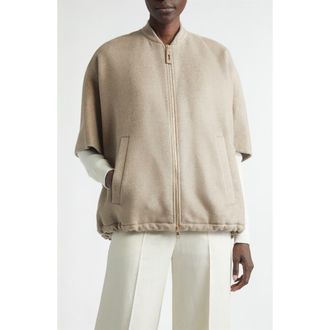 Max Mara Aeuro Cashmere Cape in Tawny Bronze Brown at Nordstrom, Size Small