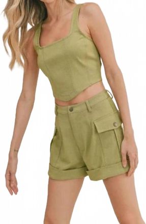 Sadie & Sage Solid Crop Top Tank In Olive