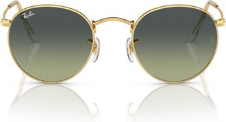 Ray-Ban Mens Óculos de Sol Round Metal 0RB3447 001/BH Tam 53 Sunglasses, Short Tripod Gold