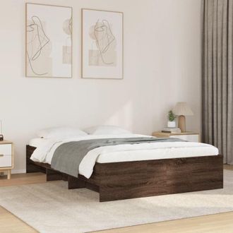 vidaXL Vidaxl - Estructura De Cama Sin Colch&oacute;n Madera Marr&oacute;n Roble 120x190 Cm