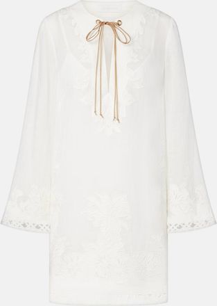 Zimmermann Indra embroidered ramie minidress