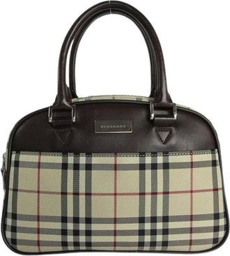 Burberry Pre-owned Handbags, female, Beige, Size: ONE SIZE Pre-owned Canvas Handbag