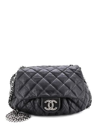 Chanel Chain Around Flap Bag Quilted Leather Large crossbody bag - Zwart
