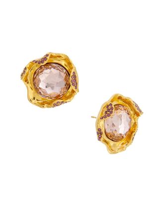 Oscar De La Renta Crystal Nest Stud Earrings