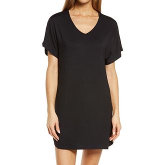 Nordstrom Moonlight Eco Dolman Sleeve Nightshirt in Black at Nordstrom Rack, Size Small