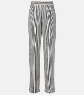 Tom Ford Pantalones rectos de seda a rayas