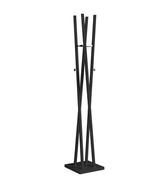HERDASA Perchero Moderno Mod. 470 Herrajes Cromo Brillo Lacado Negro, 182 Cm(alto)34 Cm(ancho)34 Cm(largo)