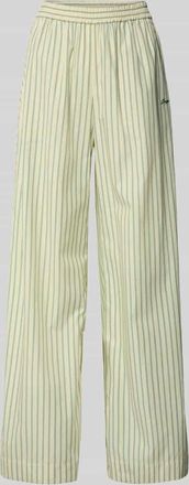 Boss Orange by Hugo Boss BOSS Orange Wide Leg Hose aus reiner Baumwolle Modell C_TIPLYN in Hellgruen, Gr&ouml;&szlig;e 34