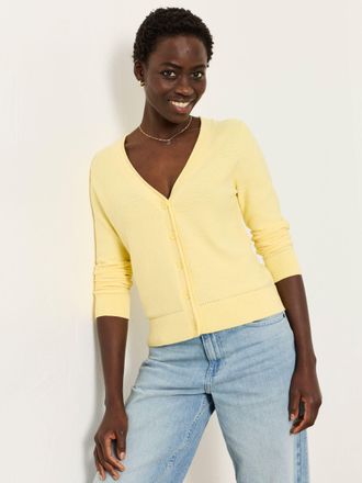 Fat Face FatFace Lucee Yellow Knitted Cardigan