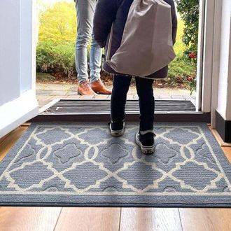 OEM Felpudo Antideslizante, Absorbente Y Duradero Para Interiores Y Exteriores, Lavable A M&aacute;quina, Resistente Al Polvo - 50 X 80 Cm, Gris