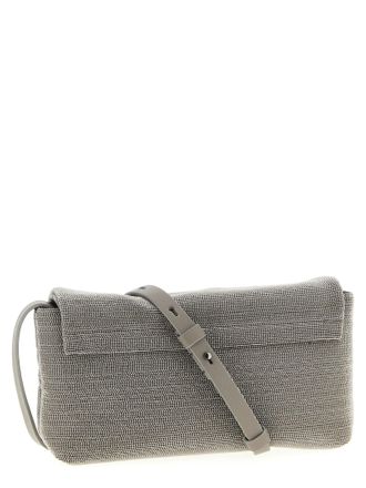 Brunello Cucinelli Womens Clutch Silver Leather Nickel Free