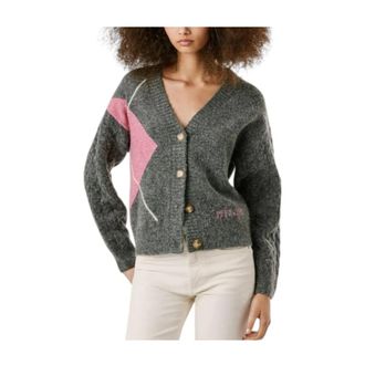 Pepe Jeans London Diamant Jacquard Vest - Dames - Vesten - Grijs - XS - Truien & Vesten