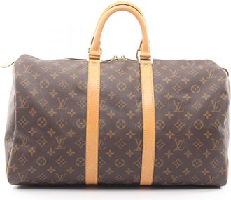 Louis Vuitton Brown Pvc Monogram Coated Canvas Leather Boston Bag (Pre-Owned)