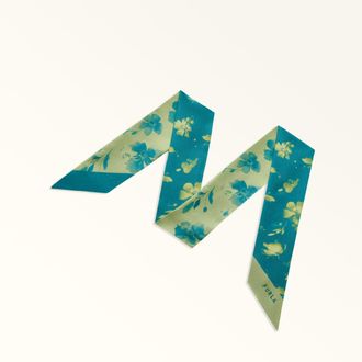 Furla Metropolis Bandeau Toni Amatore Blue Multicolore Twill Di Seta Con Stampa Ditsy Garden Donna