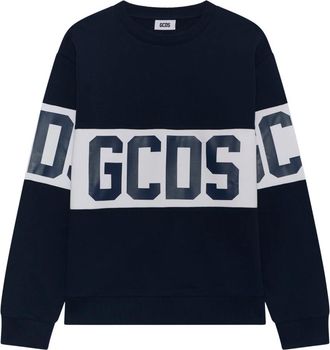 GCDS Band Logo Crewneck - Heren - Sweatshirts - Blauw - L - Katoen - Hoodies & sweatvesten