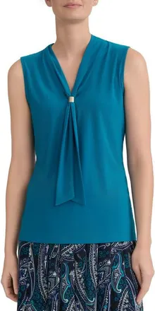 Kasper Tie Neck Sleeveless Top in Bottle Teal at Nordstrom, Size X-Small