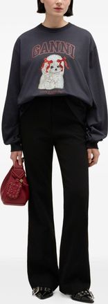 Ganni Graphic Poodle Print Sweatshirt - Black