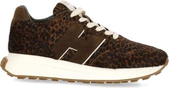 Hogan Brown Pony Hair Low-Top Sneakers