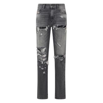 Diesel Slim-fit Jeans, male, Gray, Size: W29 Dark gray slim fit distressed trendy jeans
