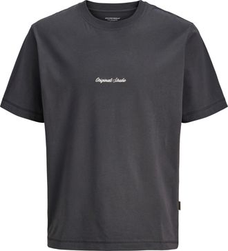 Jack & Jones Plus Size T-Shirt JORNORREBRO EMB TEE SS CREW NECK PLS, Herren, Gr. 4XL, asphalt, Jersey, Obermaterial: 90% Baumwolle, 10% sonstige Fasern, JACK & JONES PLUSSIZ