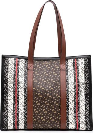 Burberry Pre-owned Burberry TB Monogram E Canvas Stripe Book Tote Ladies MSBLT87L0EGKANX6