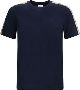 Burberry Check Motif Cotton T-Shirt-Uomo